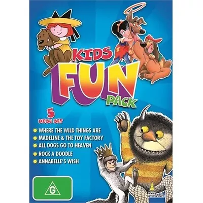 Kids Fun Pack (DVD 5-Disc) Region 4 (All Dogs Go To Heaven Madeline Where The • $16.10