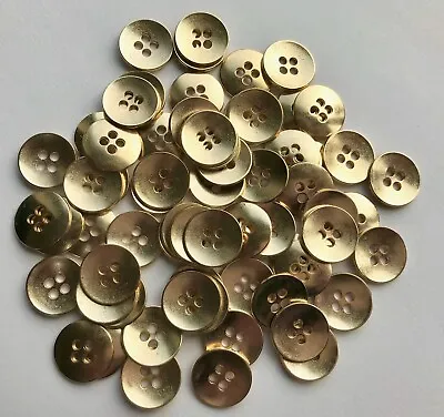 12mm 15mm Light Gold Metal 4 Hole Industrial Craft Button Buttons Q117C Q117D • £1.99