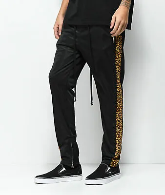 American Stitch Tricot Cheetah Side Stripe Men's Black Track Pants SZ M New VM10 • $49