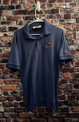 Vintage Florida Gators Football Polo Shirt Front Row Men Sz Large Blue • $12.60