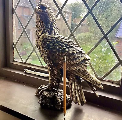 Lovely Gold Eagle Statue In Perfect Condition - Approx 15 Inches High • £18