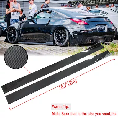 78.7  Carbon Fiber Side Skirt Extension Rocker Panel Lip For Nissan 350z 370z • $119.11