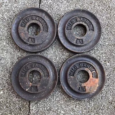 Milo Barbell 1.25 Lb Standard 1  Weight Plate Lot Of 4 Vintage York Barbell USA • $49.99