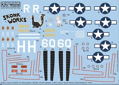 Warbird Decals 1/72 A20g Havoc Skonk Works 410th Bg/9th Af 1944 172147 • $18.99