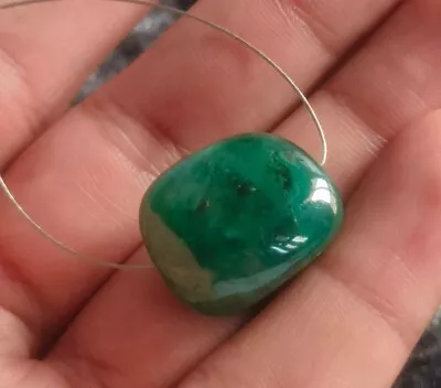 40 CTS Big Size Zambian Emerald Drilled Tumble Bead For Jewellery Making • $199