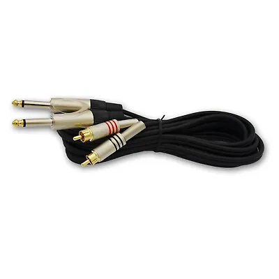 10 Ft 1/4 In TS To RCA Male Connector Stereo Interconnect Dual Audio CableNew • $18.94