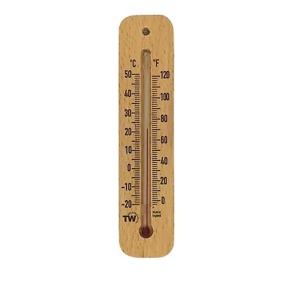 Wood Wall Thermometer Indoor Outdoor Garden Greenhouse Room Home Office - IN-002 • £3.95