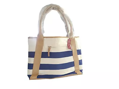 Merona Blue/Natural White Tote Handbag • $14.99