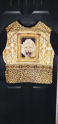 VNTG Akademiks Baroque Gold Leopard 5xl Sweater Crewneck Black & Gold Versace  • $70