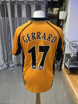 £89 • Buy Reebok Liverpool 2001 FA Cup Final Shirt Retro Remake Jersey Gold Orange M