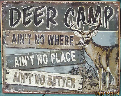 Deer Camp Metal Tin Sign Bar Pub Man Cave Garage • $24.95