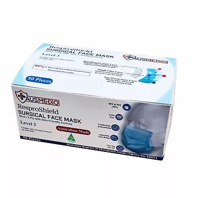 Ausmedio Level 3 Medical Surgical Disposable Face Mask 50Pcs - Australian Made  • $19.99