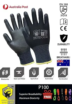 PU Coated Work Safety Gloves General Purpose Mechanic Hand Protection 12 PAIR • $22.45