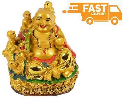 Laughing Buddha With Children For Health Wealth And Happiness Showpiece • £11.99