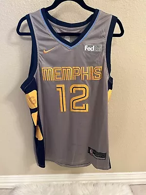 Memphis Grizzlies Ja Morant Jersey Size 50 Stitched Grey Yellow Navy • $43.99