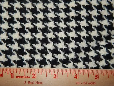 Felted Wool Black White Hounds Tooth Ck  Fabric 8 In X 8 In Penny Rug Making • $4.95