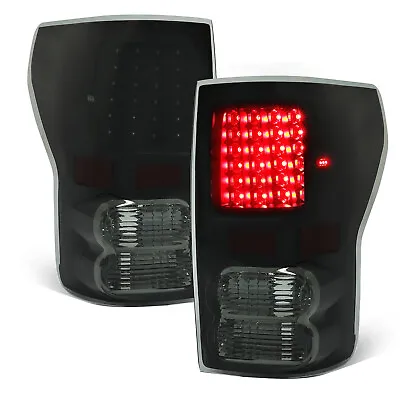Black Smoke For Toyota Tundra 2007-2013 LED Tail Lights Brake Lamps Left+Right • $109