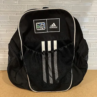 Adidas MLS Soccer Football Big Backback Bag Black OSFA Multiple Pockets • $50.62
