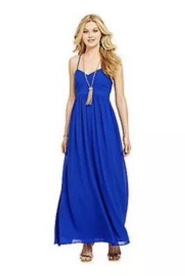 Belle Badgley Mischka Dress - Size 14 Royal Blue Cruise Ship Cocktail Maxi Prom • £18.95