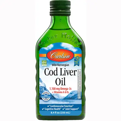 Carlson Wild Norwegian Cod Liver Oil 8.4 Fl Oz Liq • $31.10