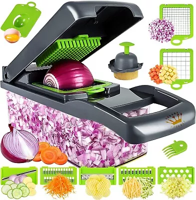 19 In 1 Vegetable Cutter Salad Fruit Peeler Slicer Dicer Chopper UK • £11.37