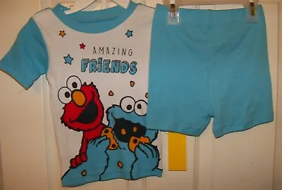 Cookie Monster Amazing Friends Elmo Toddler 2 Piece Short Pajama PJ Boys 2T NWT • $16.01