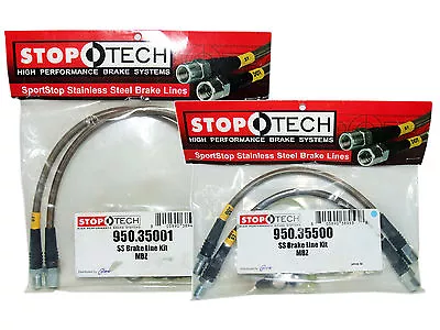 Stoptech Stainless Steel Braided Brake Lines (Front & Rear Set / 35001+35500) • $108.14