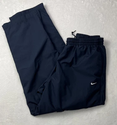 $29.49 • Buy Y2K Nike Windbreaker Track Pants Large Ankle Zip Blue White Swoosh Lightweight