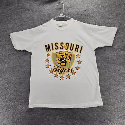 Vintage Missouri Tigers Mizzou Shirt Mens XL Logo 7 Short Sleeve White • $28.99