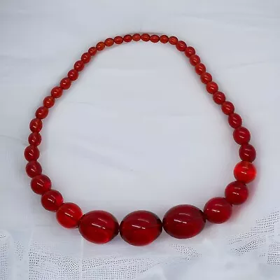 Stunning Massive Red Lucite Mcm Ball Necklace  • $75
