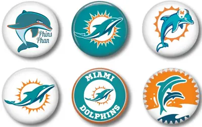 Miami Dolphins Football Team Sport Pins Buttons Pinbacks • $5.20