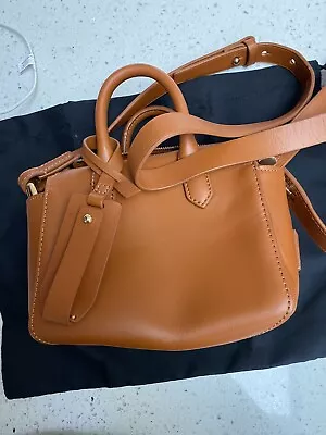 New J Crew Women's Harper Mini Satchel Handbag Italian Leather Burnished Pecan • $99