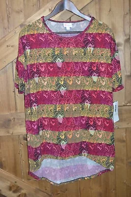 LuLaRoe Disney Women's Irma Size XXS High-Low Tunic Yellow Maroon Maleficent NWT • $14.25