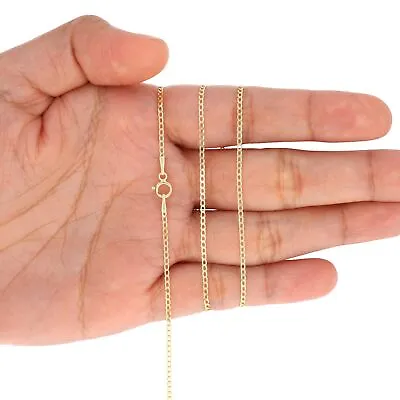 14K Yellow Gold Solid 1.5mm-12mm Curb Chain Cuban Link Necklace Bracelet 7 - 30  • $142.98