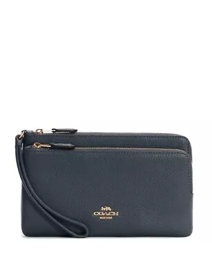 £60 • Buy Coach Midnight Blue/ Navy Double Zip Wallet New With Tags RRP: £225