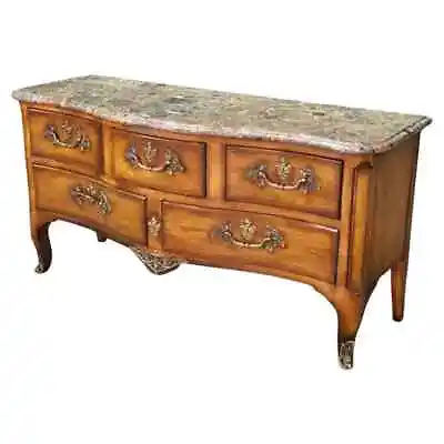 Henredon French Louis XV Walnut Marble Top TV Stand Dresser Commode • $2295