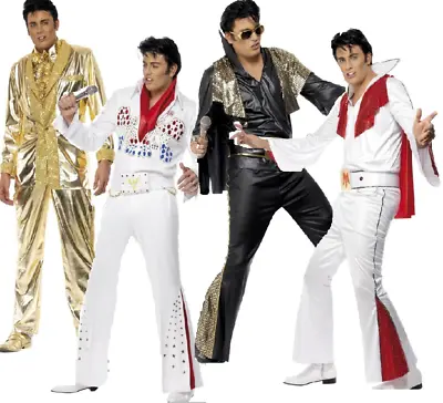 Elvis Presley Costume Ladies Mens Elvis 1960s Fancy Dress Rockstar Elvis • $138.95