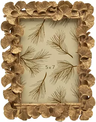 Vintage 5X7 Picture Frame Antique Ornate Gold Ginkgo Leaf Photo Frame Table To • $30.45