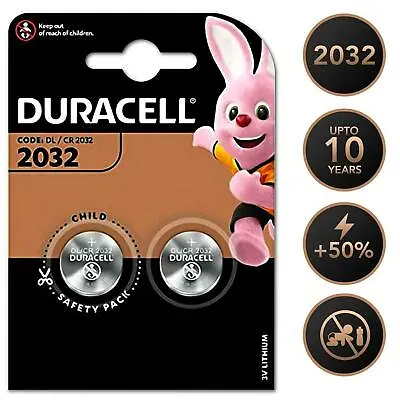 Duracell CR2032 3v LITHIUM Coin Cell Batteries (Pack Of 2) DL2032 BR2032 • £3.99