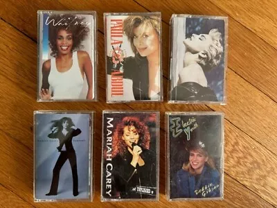 Vintage 80s Cassette Tape Lot - Whitney Houston Madonna Mariah Carey And More • $12.99