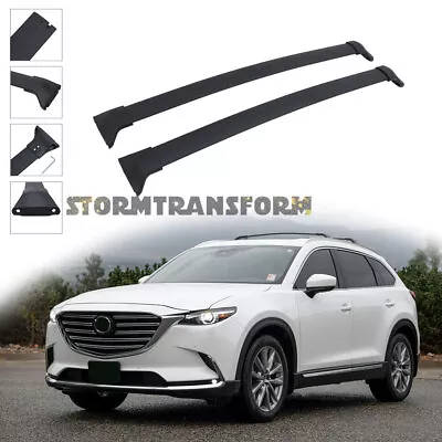 US Stock Cross Bars For Mazda CX9 CX-9 2016-2023 Roof Rack Rails Lockable Black • $115