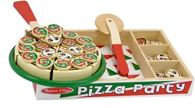 Melissa And Doug Pizza Party Wooden Play Food Set 54 Toppings Age 3+ 167 • £15.99