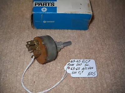 NOS Mopar 63-65 All Models Rear Defroster Switch 63-65 Chrysler A/C Fan Switch • $40