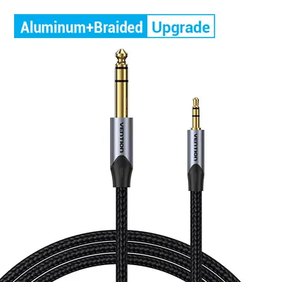 3.5mm To 6.35mm Jack Aux Cable Audio Lead Adapter For Speaker Guitar Amplifier • £22.42