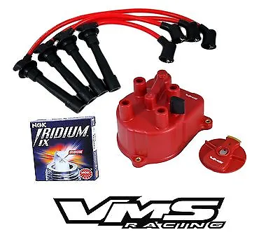 Vms Racing Distributor Cap Rotor Wires Ngk Spark Plugs For 92-00 Honda Civic D16 • $124.88