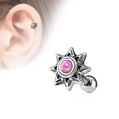 £2.99 • Buy Opal Tribal Sun 316L Surgical Steel Cartilage / Tragus Barbell