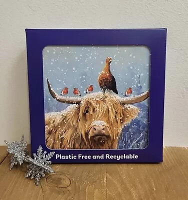 Charity Christmas Cards 10 Pack. Highland Cow & Friends. Plastic Free. Prama.PW  • £4.50