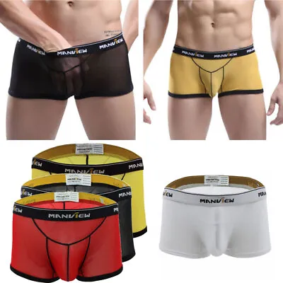 £7.49 • Buy Men's Mesh Pouch Soft Underwear See Through Brief Boxer Short Trunks Swimsuit