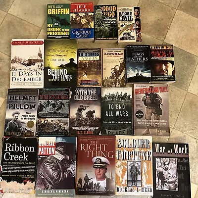 LOT OF 20 WAR-MILITARY Novels Books PB HC Mix • $10.98