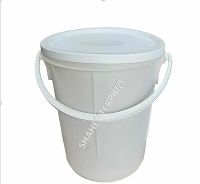 26l White Storage Bucket Lid Moulded Handle Plastic Resealable Tamper Evident • £21.99